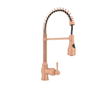 Copper Pre-Rinse Spring Kitchen Faucet, Single Level Solid Brass Kitchen Sink Faucets with Pull Down Sprayer - AK96518A-C