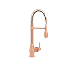 Copper Pre-Rinse Spring Kitchen Faucet, Single Level Solid Brass Kitchen Sink Faucets with Pull Down Sprayer - AK96518A-C