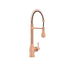 Copper Pre-Rinse Spring Kitchen Faucet, Single Level Solid Brass Kitchen Sink Faucets with Pull Down Sprayer - AK96518A-C