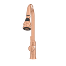 Copper Kitchen Faucet with Soap Dispenser, Single Handle Solid Brass High Arc Pull Down Sprayer Head Kitchen Sink Faucets with Deck Plate
