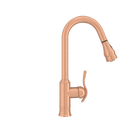Copper Kitchen Faucet with Soap Dispenser, Single Handle Solid Brass High Arc Pull Down Sprayer Head Kitchen Sink Faucets with Deck Plate