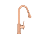 Copper Kitchen Faucet with Soap Dispenser, Single Handle Solid Brass High Arc Pull Down Sprayer Head Kitchen Sink Faucets with Deck Plate
