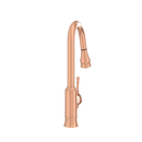 Copper Kitchen Faucet with Soap Dispenser, Single Handle Solid Brass High Arc Pull Down Sprayer Head Kitchen Sink Faucets with Deck Plate