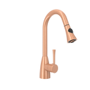 Copper Kitchen Faucet with Soap Dispenser, Single Handle Solid Brass High Arc Pull Down Sprayer Head Kitchen Sink Faucets with Deck Plate