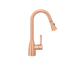 Copper Kitchen Faucet with Soap Dispenser, Single Handle Solid Brass High Arc Pull Down Sprayer Head Kitchen Sink Faucets with Deck Plate