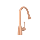 Copper Kitchen Faucet with Soap Dispenser, Single Handle Solid Brass High Arc Pull Down Sprayer Head Kitchen Sink Faucets with Deck Plate