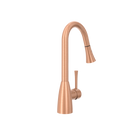 Copper Kitchen Faucet with Soap Dispenser, Single Handle Solid Brass High Arc Pull Down Sprayer Head Kitchen Sink Faucets with Deck Plate