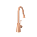 Copper Kitchen Faucet with Soap Dispenser, Single Handle Solid Brass High Arc Pull Down Sprayer Head Kitchen Sink Faucets with Deck Plate