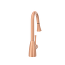 Copper Kitchen Faucet with Soap Dispenser, Single Handle Solid Brass High Arc Pull Down Sprayer Head Kitchen Sink Faucets with Deck Plate