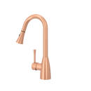 Copper Kitchen Faucet with Soap Dispenser, Single Handle Solid Brass High Arc Pull Down Sprayer Head Kitchen Sink Faucets with Deck Plate