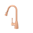 Copper Kitchen Faucet with Soap Dispenser, Single Handle Solid Brass High Arc Pull Down Sprayer Head Kitchen Sink Faucets with Deck Plate