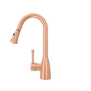 Copper Kitchen Faucet with Soap Dispenser, Single Handle Solid Brass High Arc Pull Down Sprayer Head Kitchen Sink Faucets with Deck Plate