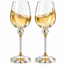 Rhinestone DIAMOND Studded Wine Glasses 16 Ounces Set