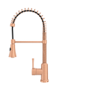 Copper Kitchen Faucet with Soap Dispenser, Single Handle Solid Brass High Arc Pull Down Sprayer Head Kitchen Sink Faucets with Deck Plate