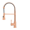 Copper Kitchen Faucet with Soap Dispenser, Single Handle Solid Brass High Arc Pull Down Sprayer Head Kitchen Sink Faucets with Deck Plate