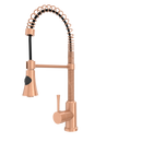 Copper Pre-Rinse Spring Kitchen Faucet, Single Level Solid Brass Kitchen Sink Faucets with Pull Down Sprayer - AK96565C