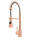 Copper Pre-Rinse Spring Kitchen Faucet, Single Level Solid Brass Kitchen Sink Faucets with Pull Down Sprayer - AK96565C