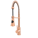 Copper Pre-Rinse Spring Kitchen Faucet, Single Level Solid Brass Kitchen Sink Faucets with Pull Down Sprayer - AK96565C