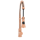 Copper Kitchen Faucet with Soap Dispenser, Single Handle Solid Brass High Arc Pull Down Sprayer Head Kitchen Sink Faucets with Deck Plate