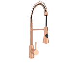 Copper Kitchen Faucet with Soap Dispenser, Single Handle Solid Brass High Arc Pull Down Sprayer Head Kitchen Sink Faucets with Deck Plate