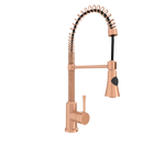 Copper Pre-Rinse Spring Kitchen Faucet, Single Level Solid Brass Kitchen Sink Faucets with Pull Down Sprayer - AK96565C