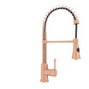 Copper Pre-Rinse Spring Kitchen Faucet, Single Level Solid Brass Kitchen Sink Faucets with Pull Down Sprayer - AK96565C