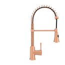 Copper Pre-Rinse Spring Kitchen Faucet, Single Level Solid Brass Kitchen Sink Faucets with Pull Down Sprayer - AK96565C
