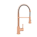 Copper Kitchen Faucet with Soap Dispenser, Single Handle Solid Brass High Arc Pull Down Sprayer Head Kitchen Sink Faucets with Deck Plate