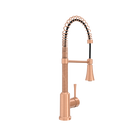 Copper Pre-Rinse Spring Kitchen Faucet, Single Level Solid Brass Kitchen Sink Faucets with Pull Down Sprayer - AK96565C