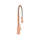 Copper Pre-Rinse Spring Kitchen Faucet, Single Level Solid Brass Kitchen Sink Faucets with Pull Down Sprayer - AK96565C