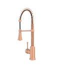 Copper Pre-Rinse Spring Kitchen Faucet, Single Level Solid Brass Kitchen Sink Faucets with Pull Down Sprayer - AK96565C