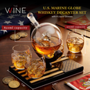 Marine Decanter Set With 4 Whiskey Glasses 1000ml by The Wine Savant