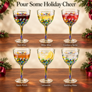 Mexican Wine Glasses Set of 6 - Confetti Wine Glasses