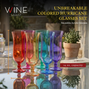 Unbreakable Color Hurricane Glasses | Set of 6, 14 oz by The Wine Savant