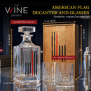 Firefighter Tactical Red Tattered American Flag Whiskey Decanter Gift Set