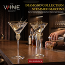 Diamond Collection 2 Piece Stemmed Martini Set by The Wine Savant