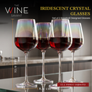 Iridescent Luster Large Radiance Wine Glasses - White Pearl Whimsy