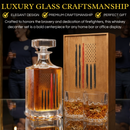 Firefighter Tactical Red Tattered American Flag Whiskey Decanter Gift Set
