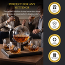 U.S. Navy Globe Whiskey Decanter Set with 4 Liquor Glasses by The Wine Savant