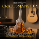 Guitar Whiskey & Wine Decanter & Mahogany Base - 1000 ML