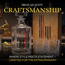 Firefighter Tactical Red Tattered American Flag Whiskey Decanter Gift Set