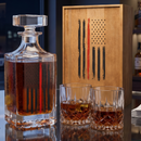 Firefighter Tactical Red Tattered American Flag Whiskey Decanter Gift Set