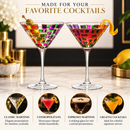 Italian Multicolor Renaissance Stained Glass Rainbow Martini Glasses Set Of 2 By 9 2