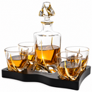 Ember Gilded Japanese Whisky Decanter Set with 4 Tumbler Glasses by The Wine Savant