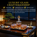 Ember Gilded Japanese Whisky Decanter Set with 4 Tumbler Glasses by The Wine Savant
