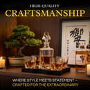 Ember Gilded Japanese Whisky Decanter Set with 4 Tumbler Glasses by The Wine Savant