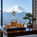 Ember Gilded Japanese Whisky Decanter Set with 4 Tumbler Glasses by The Wine Savant