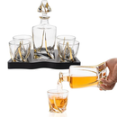 Ember Gilded Japanese Whisky Decanter Set with 4 Tumbler Glasses by The Wine Savant