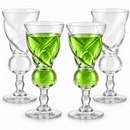 Absinthe Glasses Set Of 6 3OZ By Post Dinner Drinks Swiss Bulb Shape Tasting Glasses
