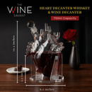 Heart Decanter Whiskey & Wine Decanter Set (750 ML)